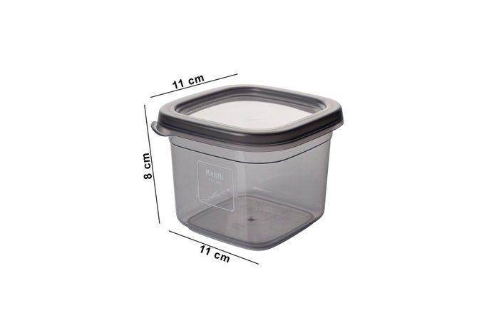 Hermia Juego de 12 Cajas de Almacenaje Antracita 500 ml